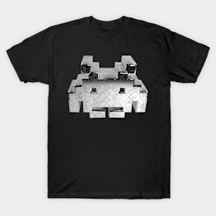 3D Alien - Scratched-Metal T-Shirt